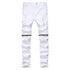Zipper Elasticity Mid Waist Jeans Straight Pants Skinny Men's Jeans